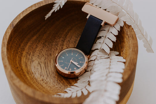 '1853' Navy & Rose Gold Fob Watch